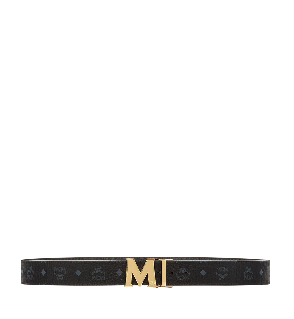 MXBAAVI03BK001-Claus M Reversible Belt 1.75" in Visetos|BLACK/GOLD