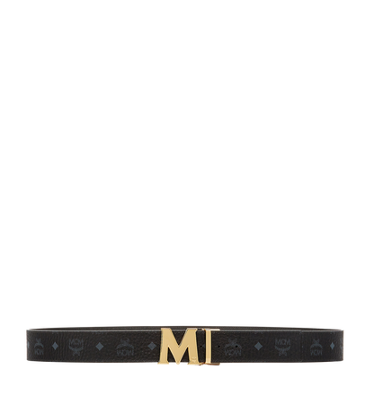 MXBAAVI03BK001-Claus M Reversible Belt 1.75" in Visetos|BLACK/GOLD