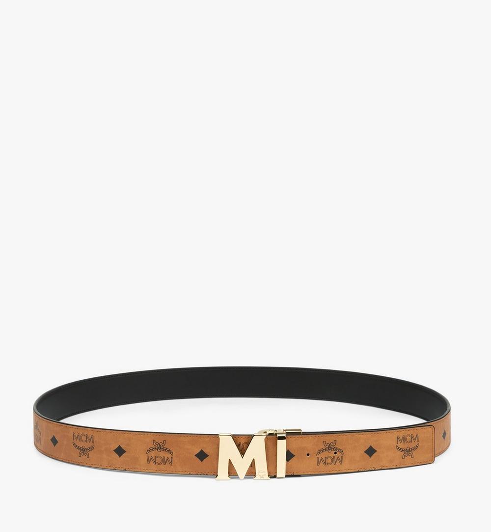 MXBAAVI04CO001-Claus M Reversible Belt 1.5" in Visetos|COGNAC / GOLD
