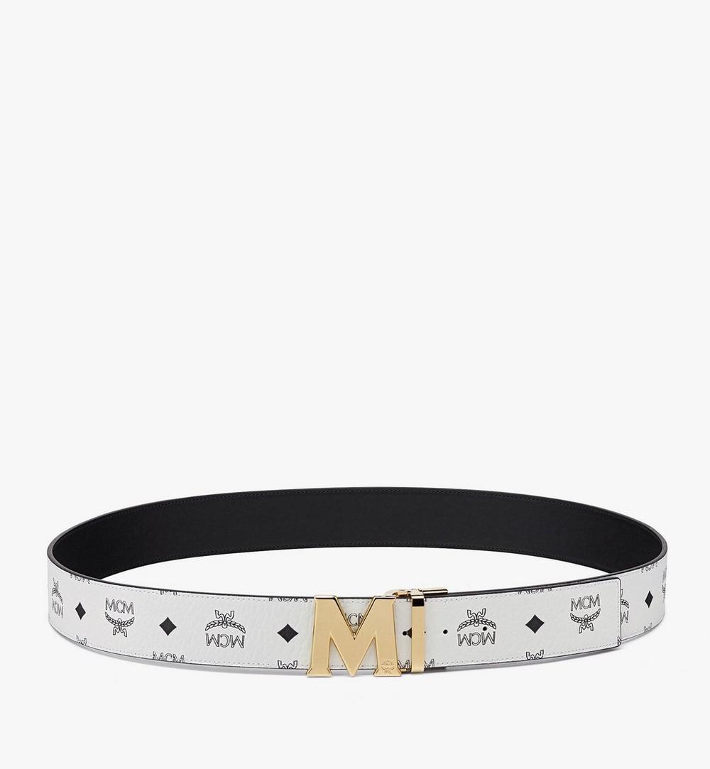 MXBAAVI03WT001-Claus M Reversible Belt 1.75” in Visetos|WHITE/GOLD