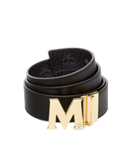 MXBAAVI03BK001-Claus M Reversible Belt 1.75" in Visetos|BLACK/GOLD