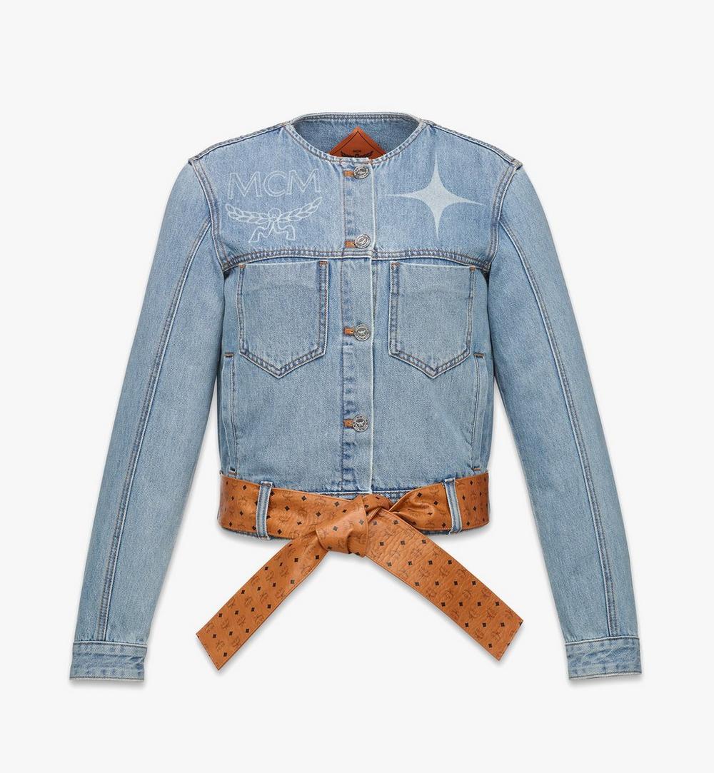 MFJGSMM051H040-Constellation Denim Jacket With Monogram Leather Belt|