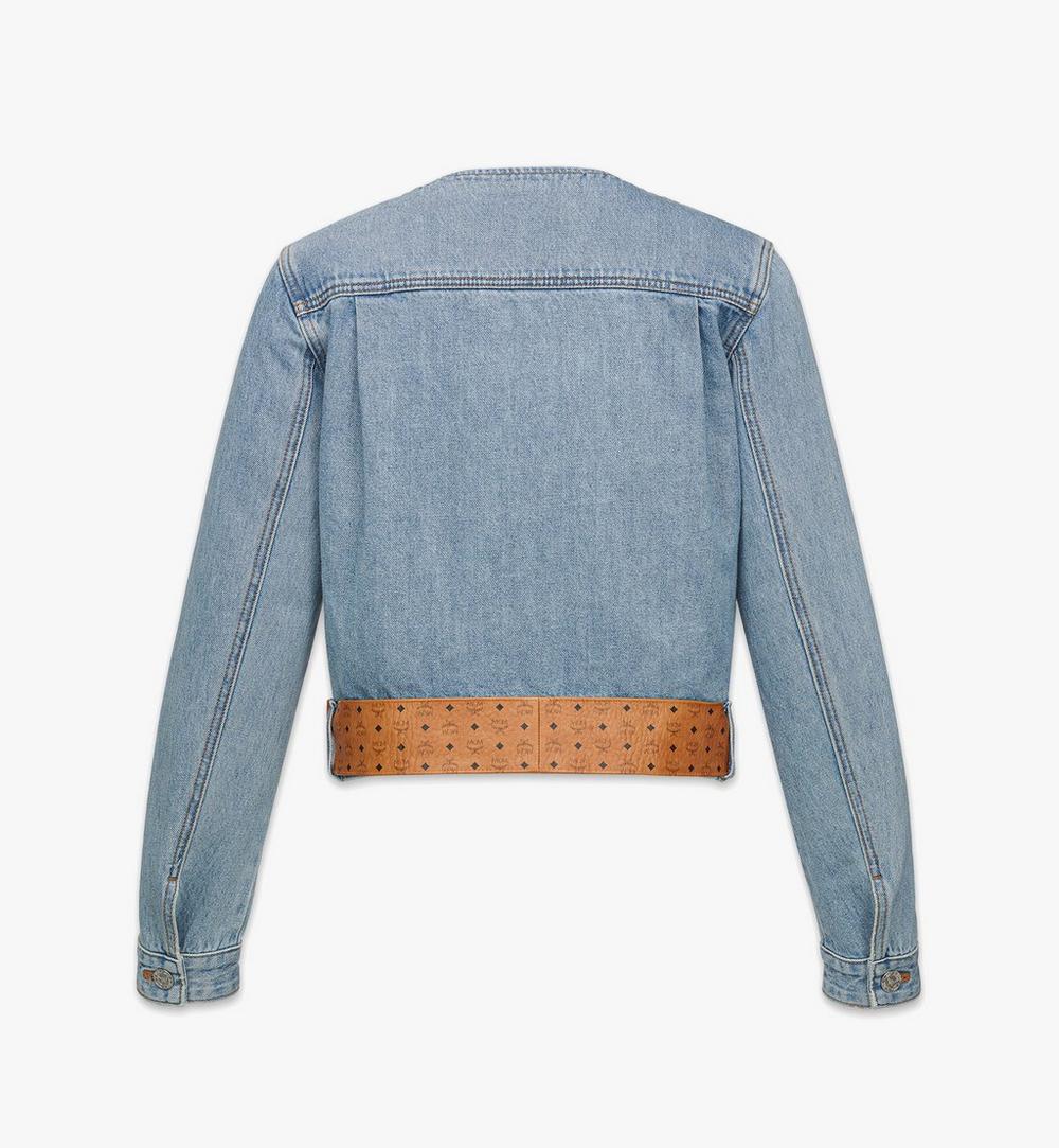 MFJGSMM051H042-Constellation Denim Jacket With Monogram Leather Belt|