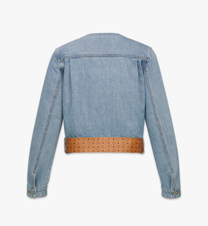 MFJGSMM051H042-Constellation Denim Jacket With Monogram Leather Belt|