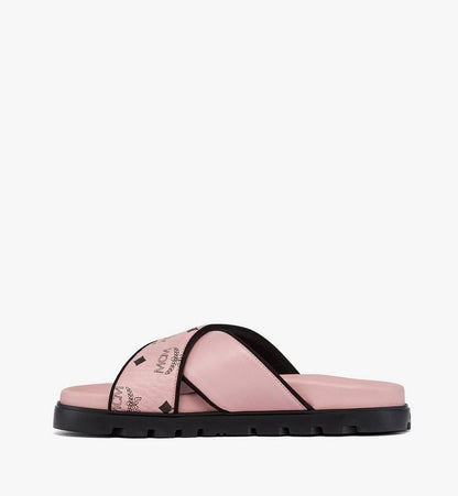 MESGSMM03PZ037-Cross Sandal in Visetos Leather Mix|SOFT PINK