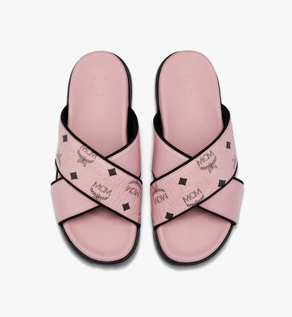 MESGSMM03PZ040-Cross Sandal in Visetos Leather Mix|SOFT PINK