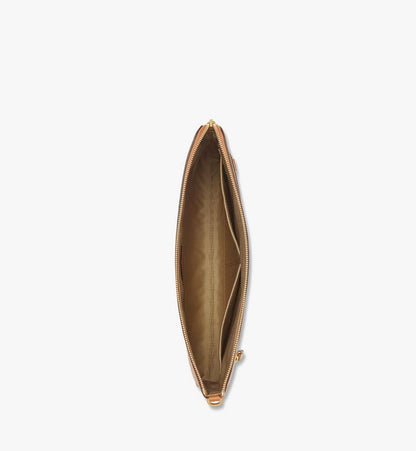 MXZFAAK01CO001-DIAMOND VISETOS FLAT POUCH MED, ONE SIZE|COGNAC