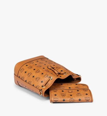 MWDESDU03CO001-Dessau Drawstring Bag in Visetos|COGNAC