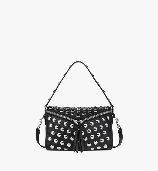 MWSGSAK01BK001-Diamant 3D Shoulder Bag in Galactic Gala Lamb Leather|BLACK