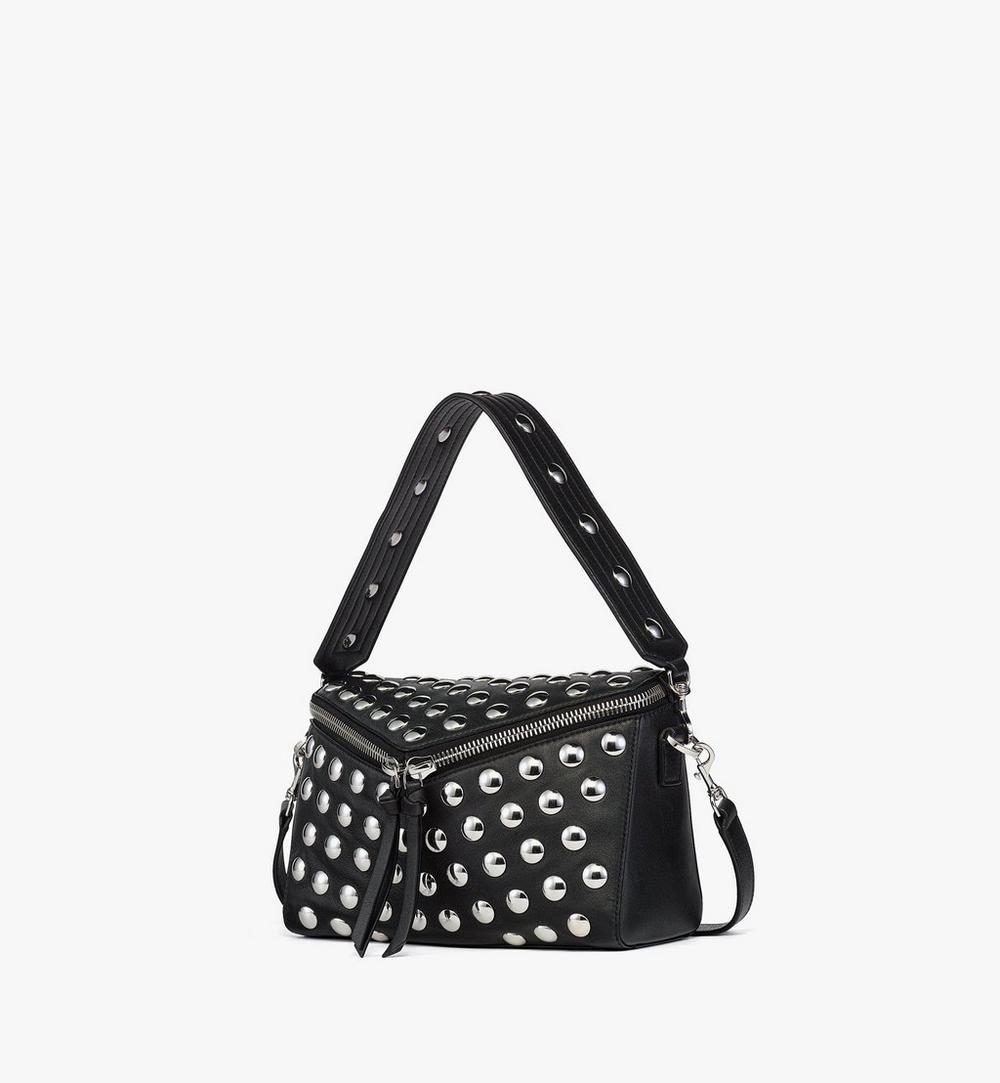 MWSGSAK01BK001-Diamant 3D Shoulder Bag in Galactic Gala Lamb Leather|BLACK
