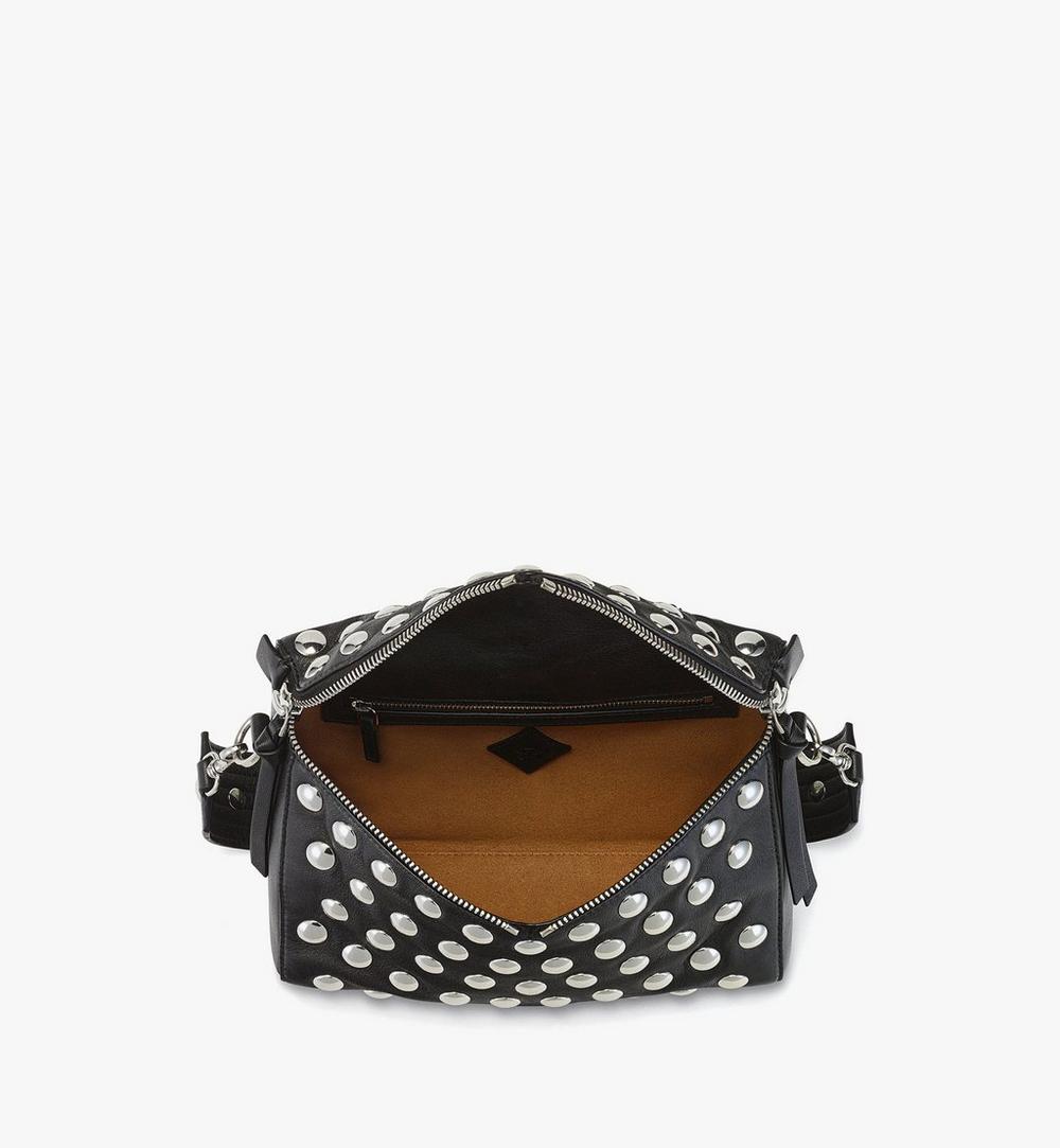 MWSGSAK01BK001-Diamant 3D Shoulder Bag in Galactic Gala Lamb Leather|BLACK