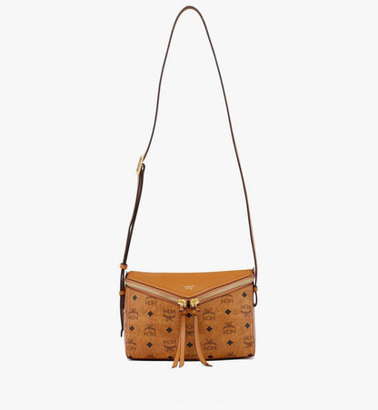 MWSEAAK04CO001-Diamant 3D Shoulder Bag in Visetos Leather Mix|COGNAC