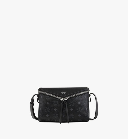MWSEAAK04BK001-Diamant 3D Shoulder Bag in Visetos Leather Mix|BLACK