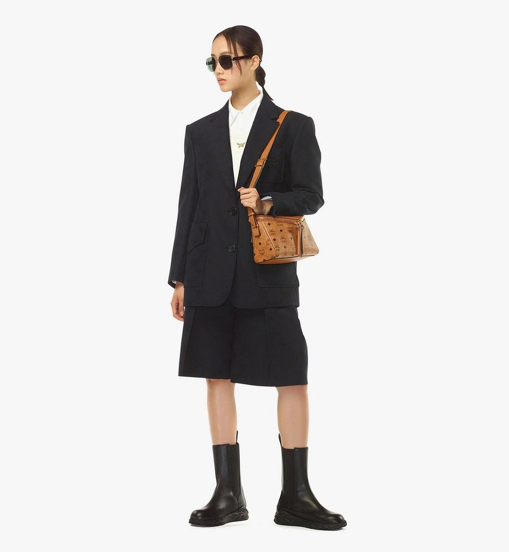 MWSEAAK04CO001-Diamant 3D Shoulder Bag in Visetos Leather Mix|COGNAC