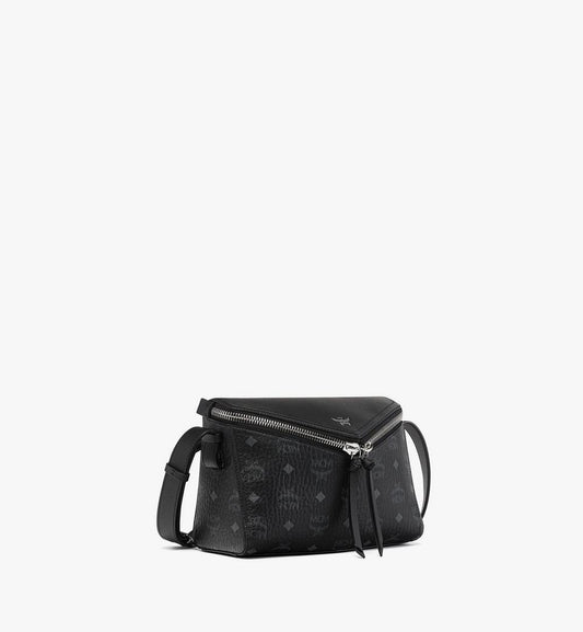 MWSEAAK04BK001-Diamant 3D Shoulder Bag in Visetos Leather Mix|BLACK