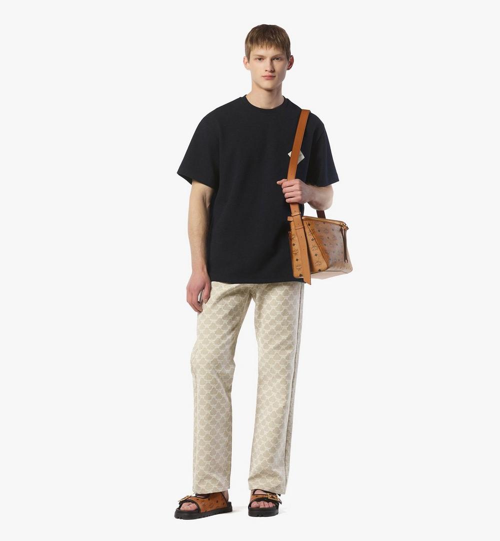 MWSFSAK02CO001-Diamant 3D Shoulder Bag in Visetos Leather Mix|COGNAC