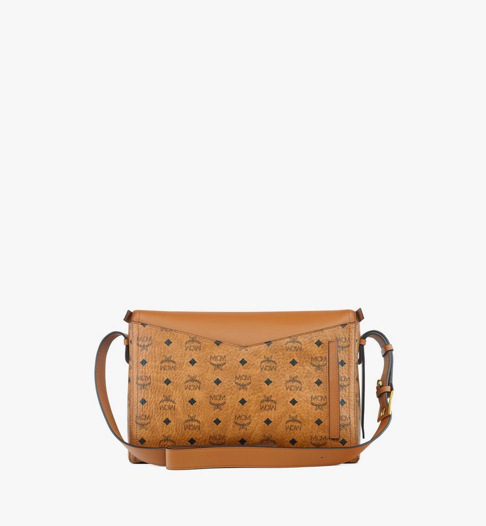 MWSFSAK02CO001-Diamant 3D Shoulder Bag in Visetos Leather Mix|COGNAC