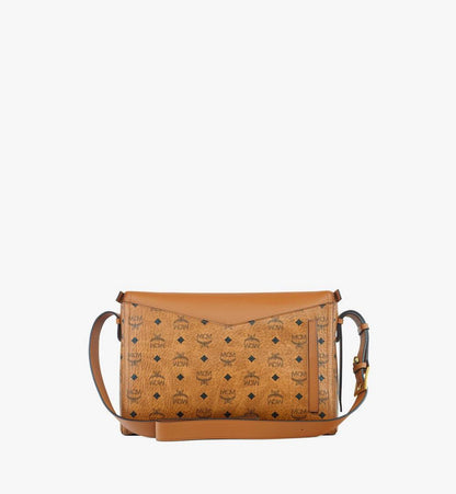 MWSFSAK02CO001-Diamant 3D Shoulder Bag in Visetos Leather Mix|COGNAC