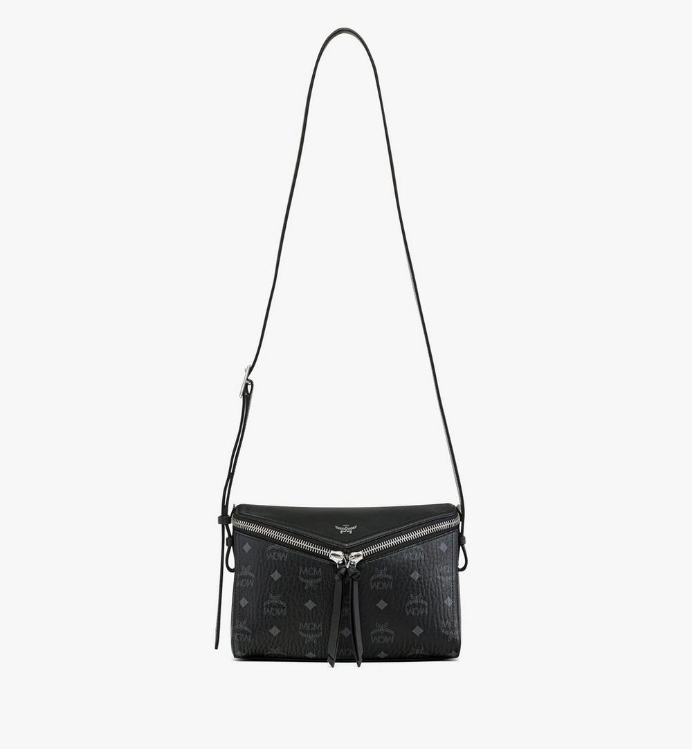 MWSEAAK04BK001-Diamant 3D Shoulder Bag in Visetos Leather Mix|BLACK