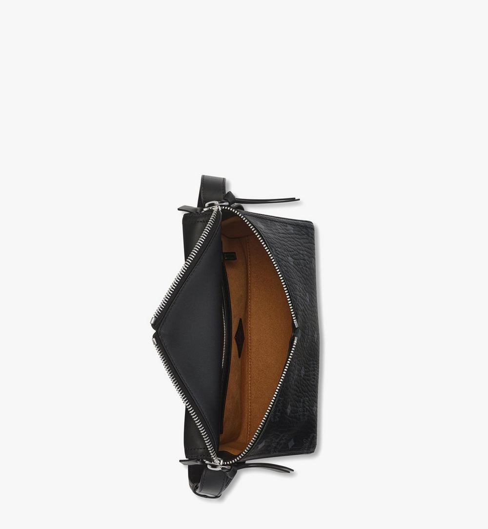 MWSEAAK04BK001-Diamant 3D Shoulder Bag in Visetos Leather Mix|BLACK