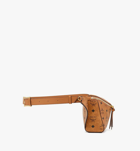 MWZFSAK04CO001-Diamond 3D Belt Bag in Visetos Leather Mix|COGNAC