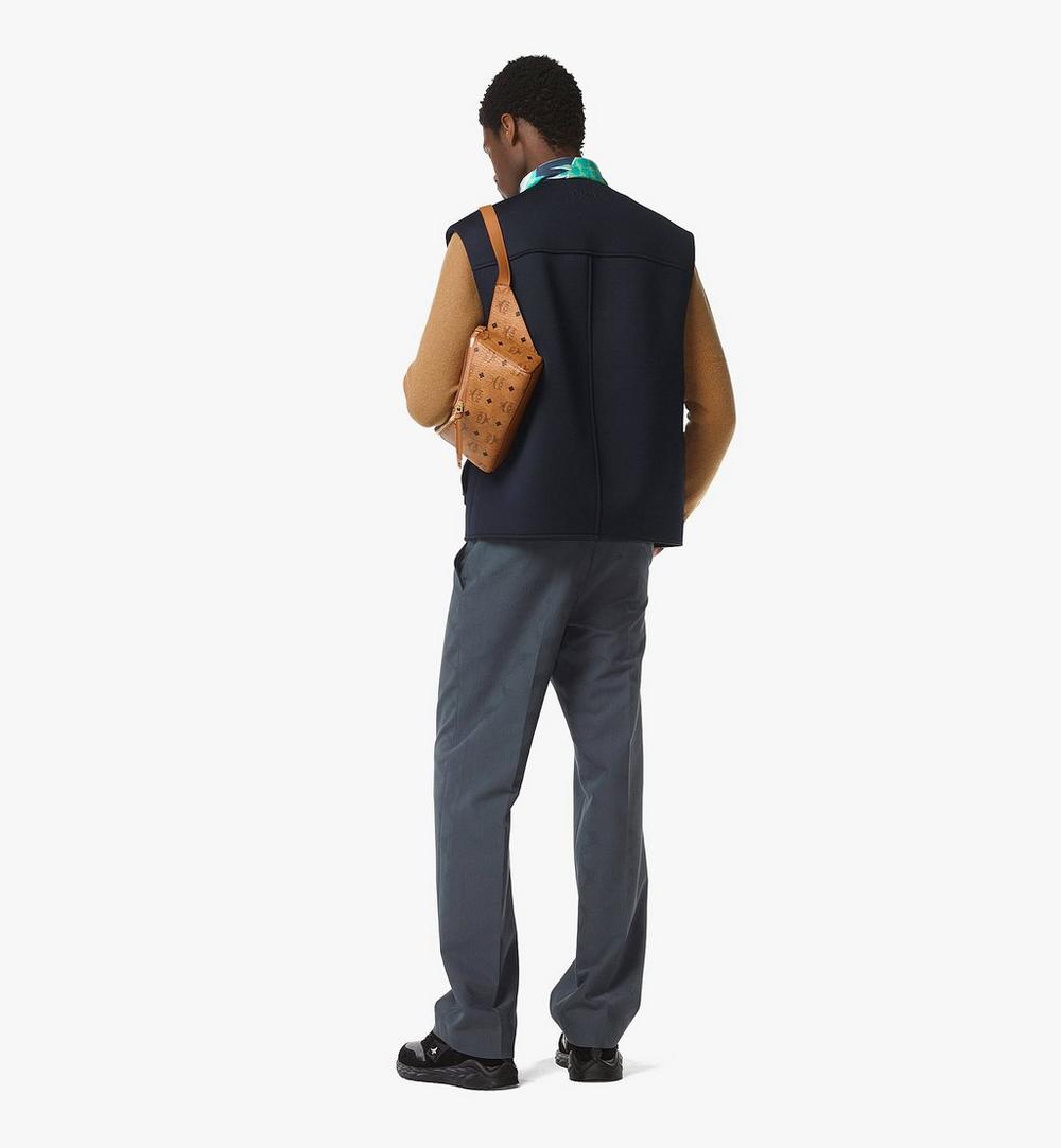 MWZFSAK04CO001-Diamond 3D Belt Bag in Visetos Leather Mix|COGNAC