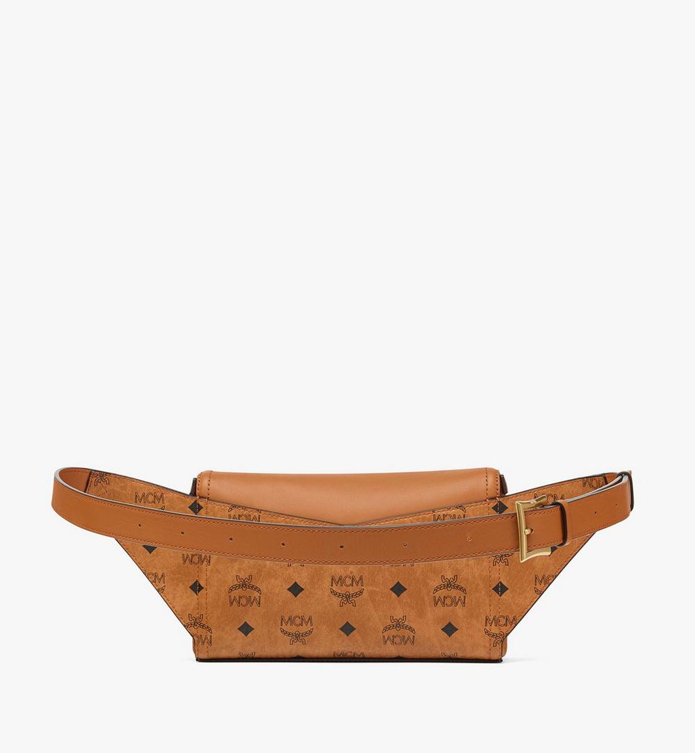 MWZFSAK04CO001-Diamond 3D Belt Bag in Visetos Leather Mix|COGNAC