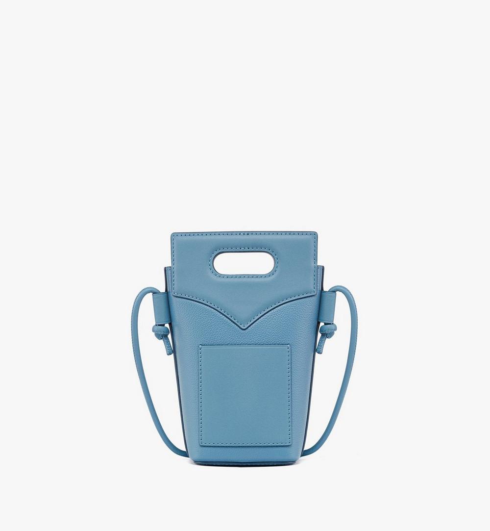 MYZEAAK03E4001-Diamond Crossbody Pouch in Embossed Leather and Calfskin|BLUE HEAVEN