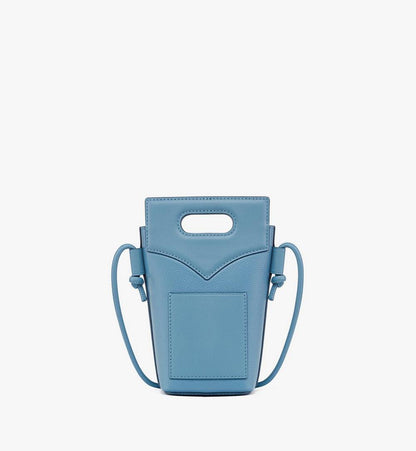 MYZEAAK03E4001-Diamond Crossbody Pouch in Embossed Leather and Calfskin|BLUE HEAVEN
