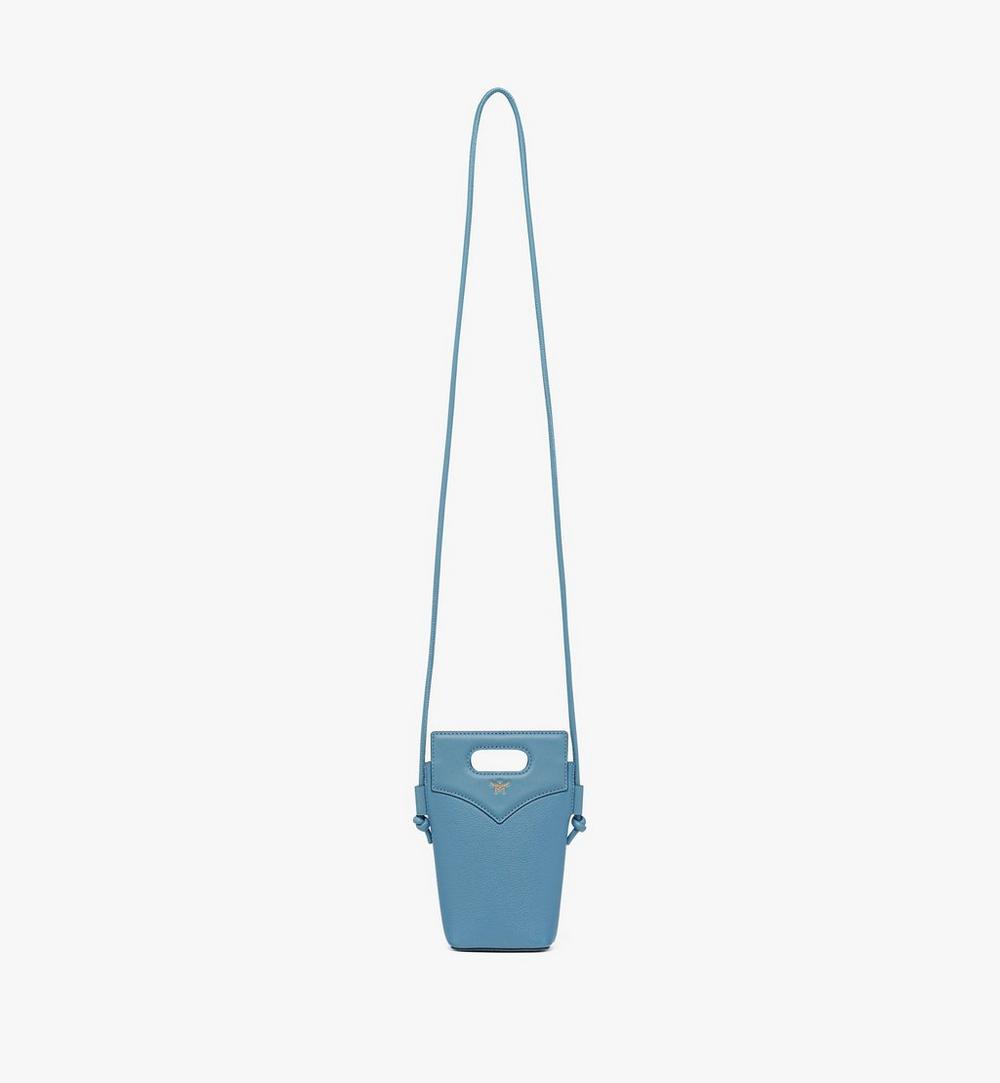 MYZEAAK03E4001-Diamond Crossbody Pouch in Embossed Leather and Calfskin|BLUE HEAVEN