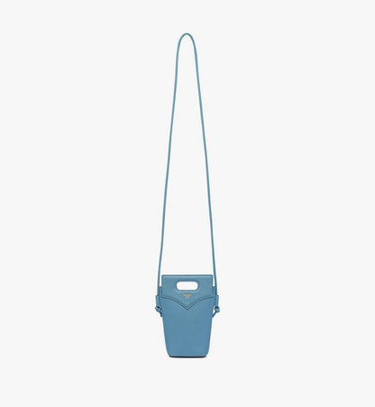 MYZEAAK03E4001-Diamond Crossbody Pouch in Embossed Leather and Calfskin|BLUE HEAVEN