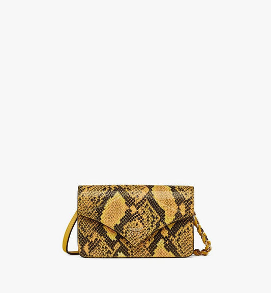 MWRFSAK04Y0001-Diamond Shoulder Bag in Python Print Coronet|OLD GOLD