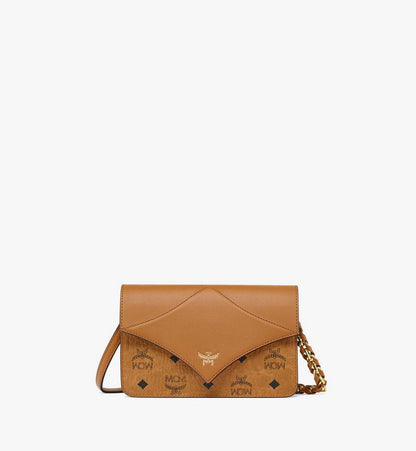MWRESAK02CO001-Diamond Shoulder Bag in Visetos Leather Mix|COGNAC