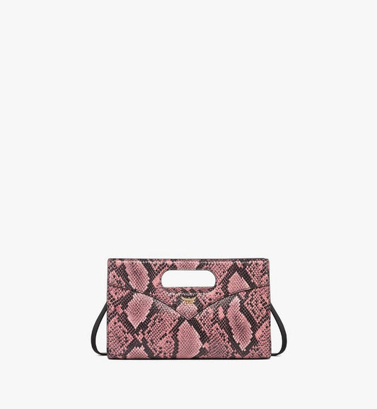 MWRFSAK03Q2001-Diamond Tote in Python Print Coronet|BLUSH PINK