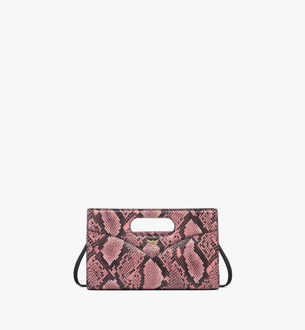 MWRFSAK03Q2001-Diamond Tote in Python Print Coronet|BLUSH PINK