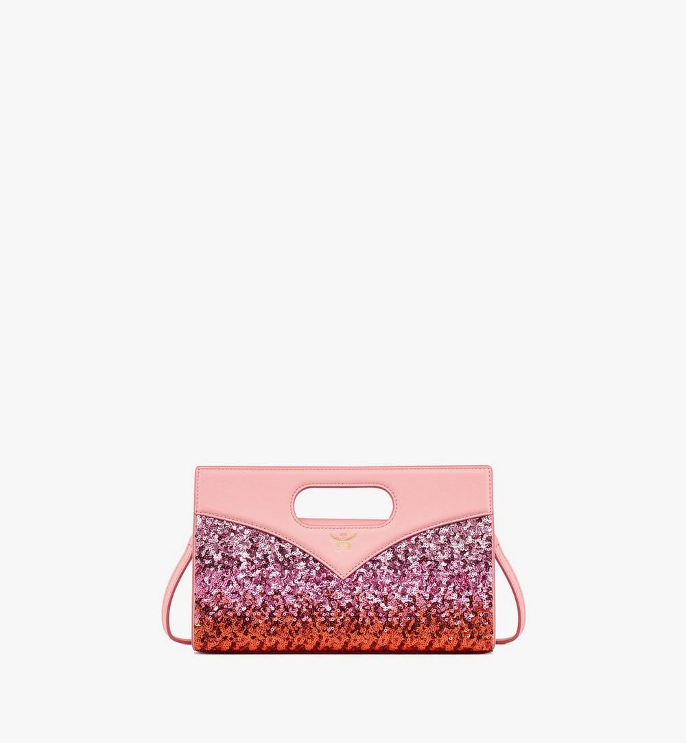 MWRFSAK06Q1001-Diamond Tote in Sequin Lamb Leather|SANGRIA SUNSET