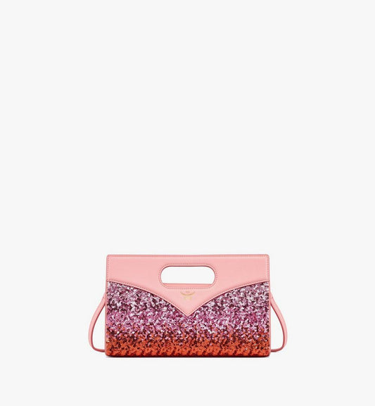 MWRFSAK06Q1001-Diamond Tote in Sequin Lamb Leather|SANGRIA SUNSET