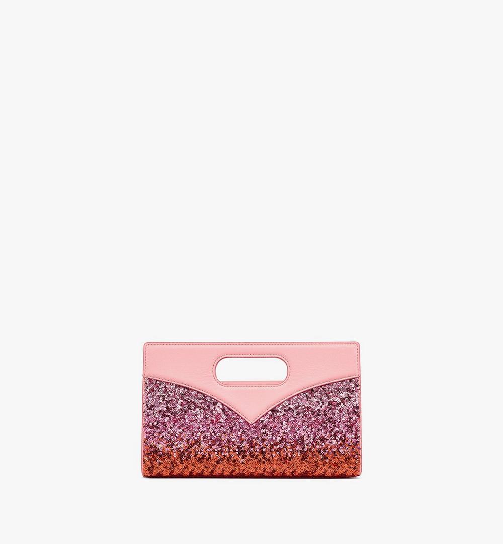 MWRFSAK06Q1001-Diamond Tote in Sequin Lamb Leather|SANGRIA SUNSET
