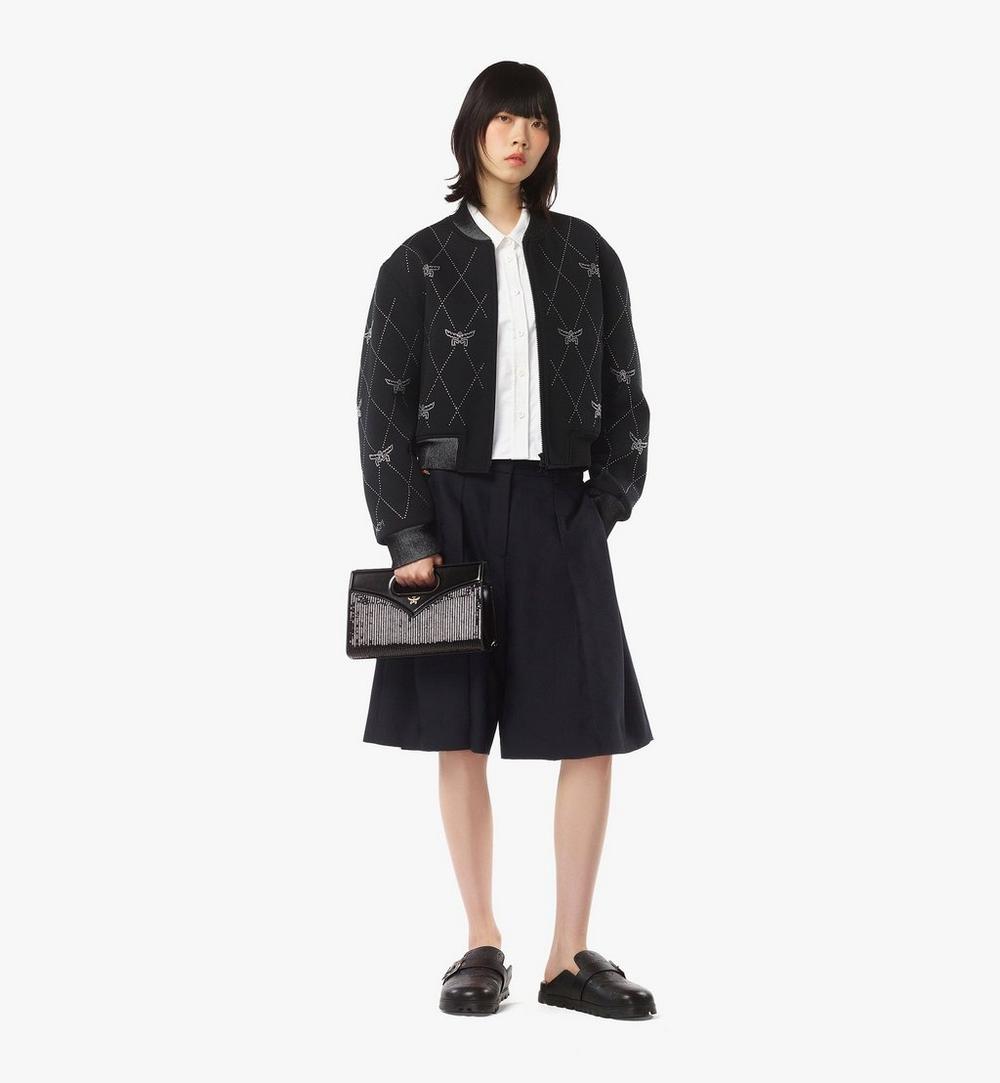 MWRFSAK01BK001-Diamond Tote in Sequin Lamb Leather|BLACK