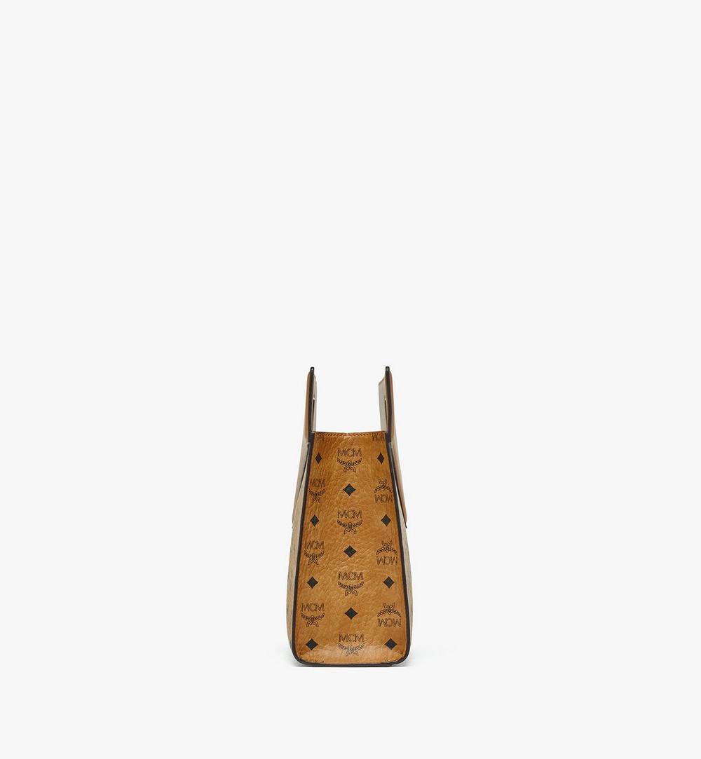 MWTESAK01CO001-Diamond Tote in Visetos Leather Mix|COGNAC