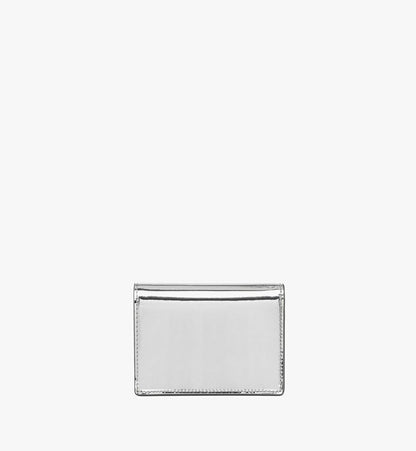 MYSEAAK02SV001-Diamond Wallet in Metallic Mirror Leather|SILVER