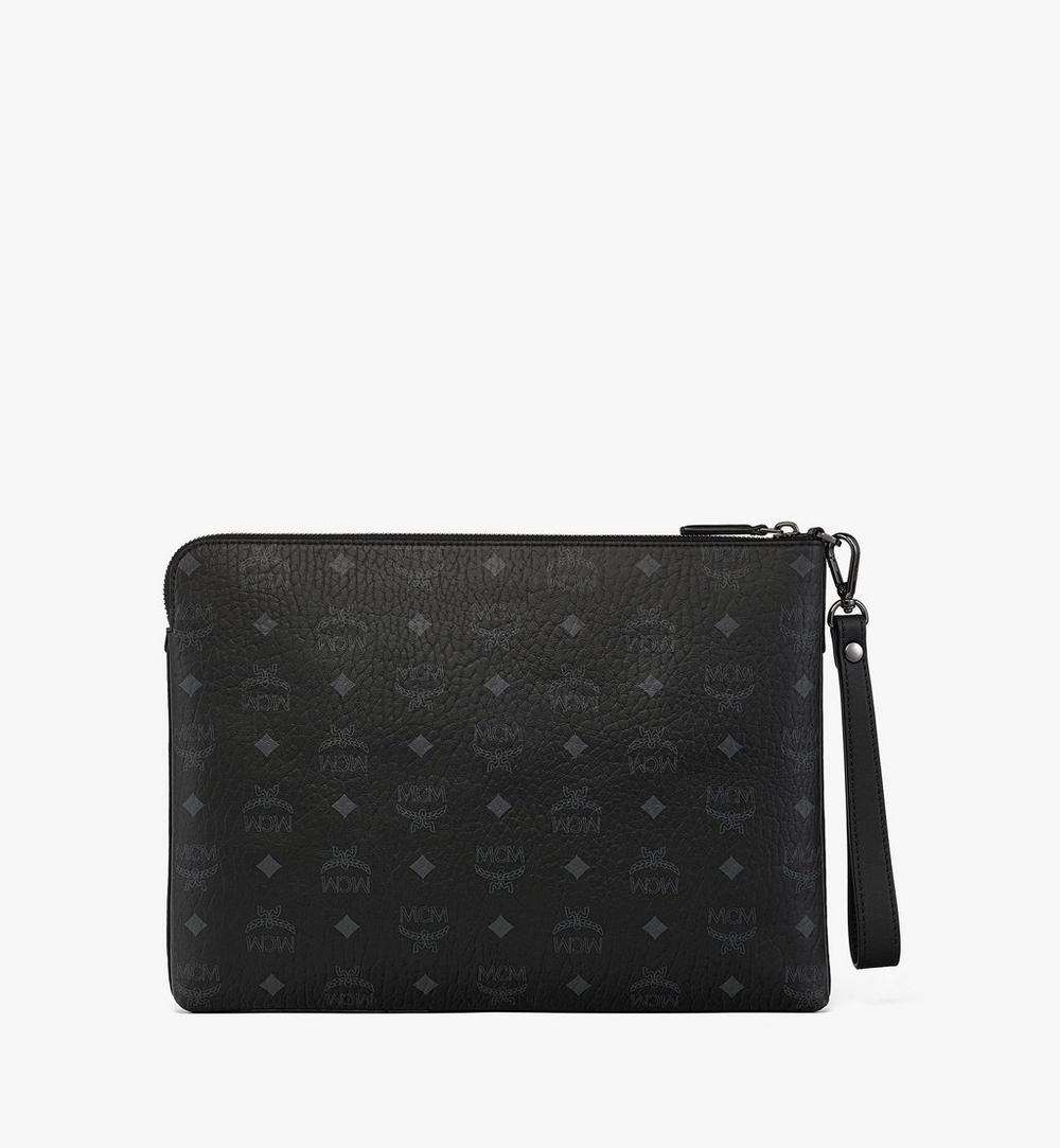 MXZGSAK02BK001-Diamond Wristlet Pouch in Visetos|BLACK