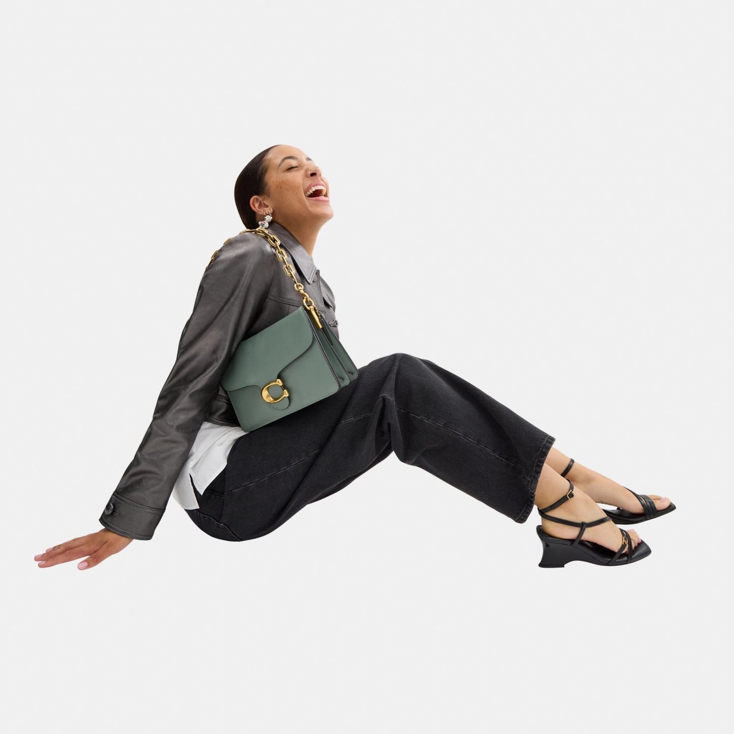 CY919-Chain Tabby Shoulder Bag-B4/Sage