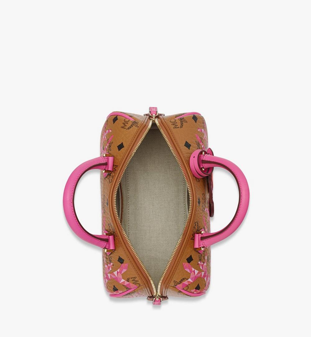 MWBFSEA01Q1001-Ella Boston Bag in Cubic Coral Visetos|SANGRIA SUNSET