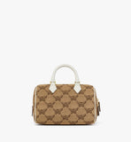 MWBFSEA04IN001-Ella Boston Bag in Lauretos Raffia Jacquard|NATURAL