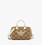 MWBFSEA04IN001-Ella Boston Bag in Lauretos Raffia Jacquard|NATURAL