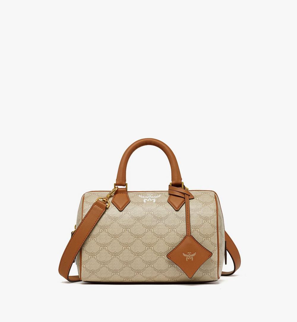 MWBESEA08I9001-Ella Boston Bag in Lauretos|OATMEAL