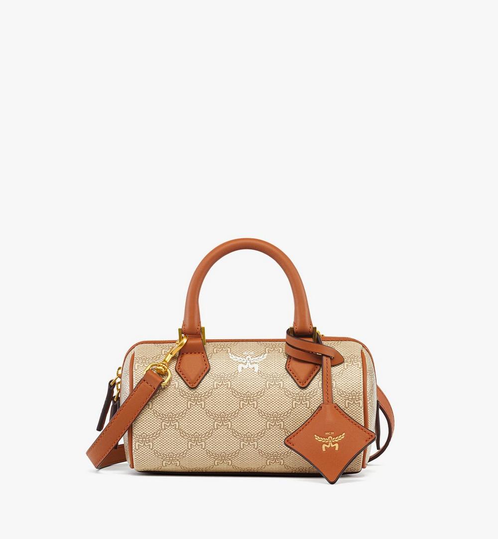 MWBESEA09I9001-Ella Boston Bag in Lauretos|OATMEAL