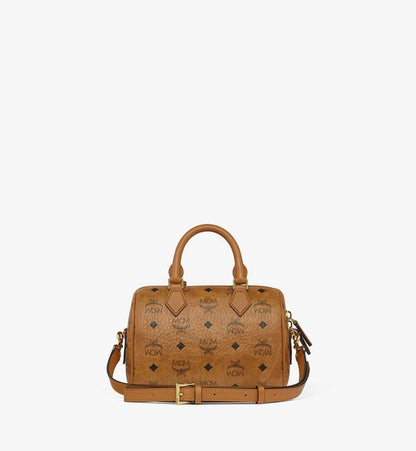 MWBGSEA04CO001-Ella Boston Bag in Rabot Visetos|COGNAC