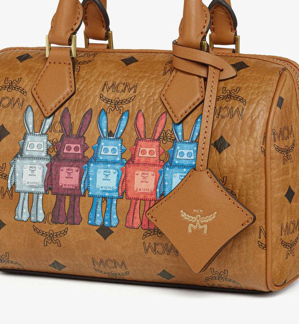 MWBGSEA04CO001-Ella Boston Bag in Rabot Visetos|COGNAC